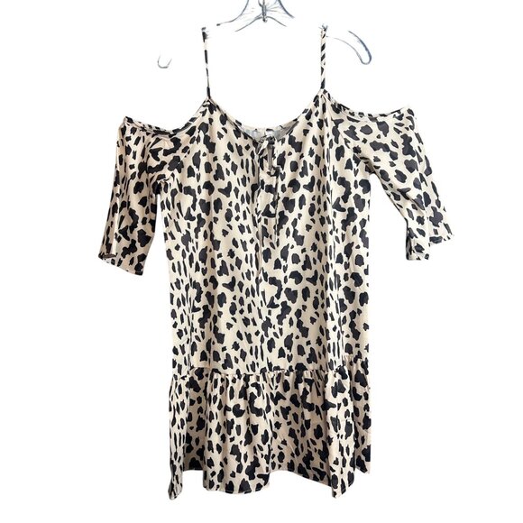Womens Medium Animal Print Cold-Shoulder Dress - Picture 7 of 7